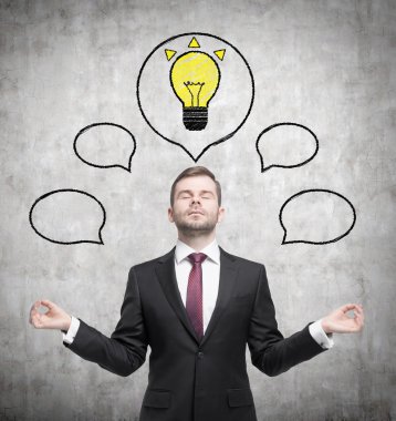 Man is thinking of business ideas clipart