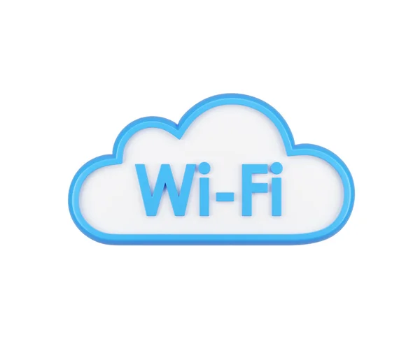 Das Symbol der Wi-Fi-Wolke. das Konzept des drahtlosen Internetzugangs und der Datenspeicherung. isoliert. — Stockfoto