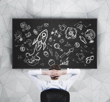 Öğrenci araştırma konusu üzerinde durulması. BT proje İnovasyon kavramı.