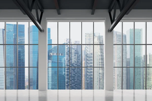 Escritório contemporâneo com vista para Singapura. Centro da cidade financeira . — Fotografia de Stock