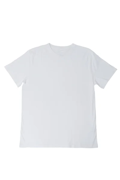 Camiseta blanca en forma de V, aislada sobre fondo blanco . — Foto de Stock