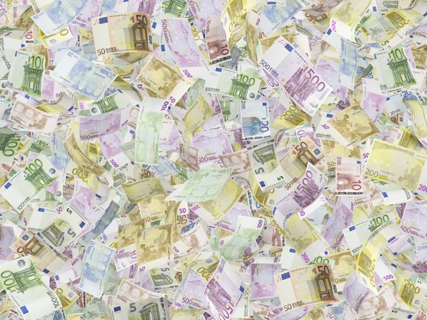 Billetes en euros en segundo plano . — Foto de Stock