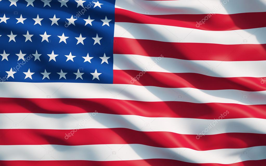 Close up of the flag of the United State of America.The USA Flag Drapery.