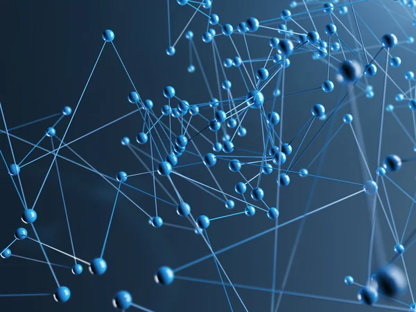 Molecular structure illustration. Close up of blue chemical elements, background. — Φωτογραφία Αρχείου