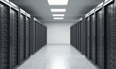 Sunucu veri depolama, işleme ve analiz için 3D render