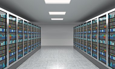 Sunucu veri depolama, işleme ve analiz için 3D render