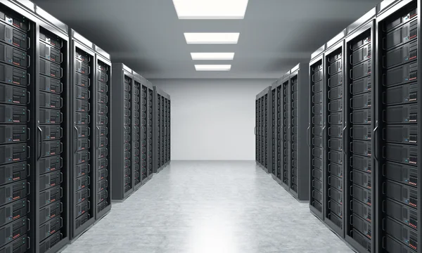 Rendering 3D del server per la memorizzazione, l'elaborazione e l'analisi dei dati — Foto Stock