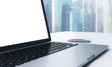 laptop in an office, business and communication