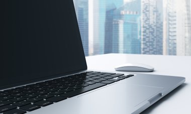 laptop in an office, business and communication