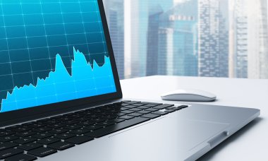 laptop in an office, business and communication
