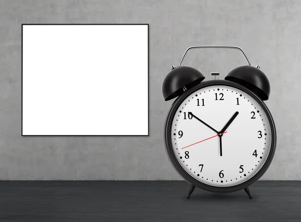 Big alarm clock and white square in a room — Stock Fotó