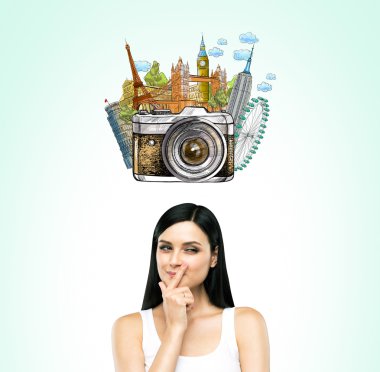 woman thinking about holidays, sights