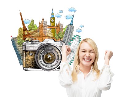 woman going on holidays, sights