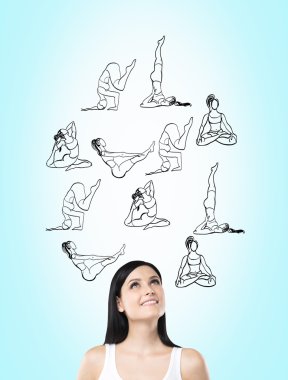 woman dreaming about doing exercises, sport