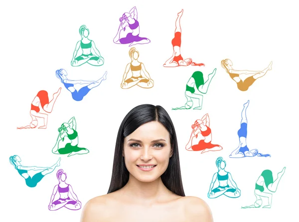 Mujer pensando en hacer yoga —  Fotos de Stock
