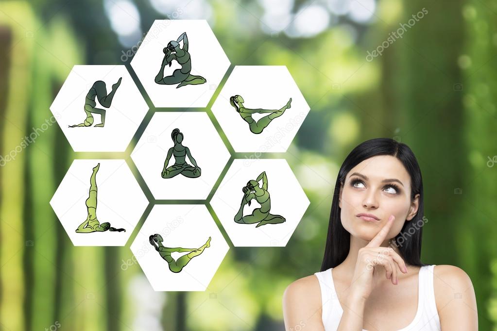 woman thinking about taking up yoga
