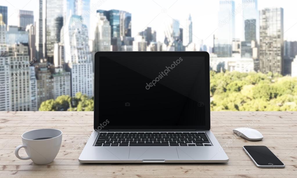 laptop on the table, office