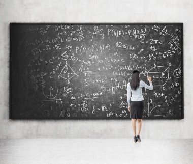 Writing formulas on the blackboard