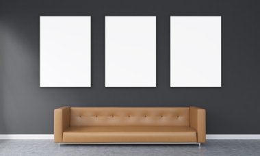 Three frames over a sofa