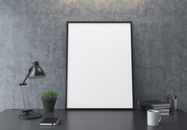 Çalışma alanı ile bir bilgisayar yerine boş bir panel