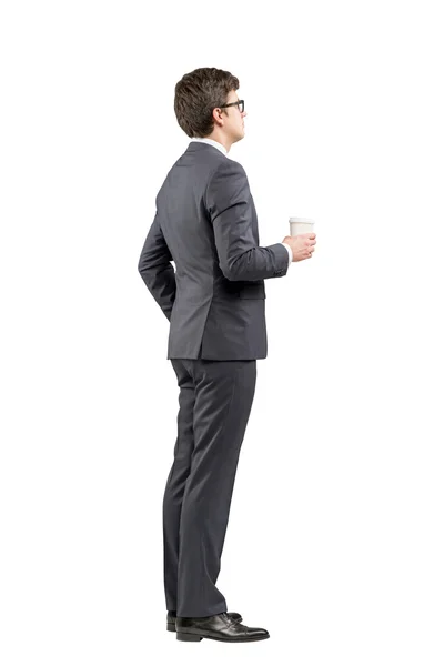 Businessman with coffee, break — Stockfoto