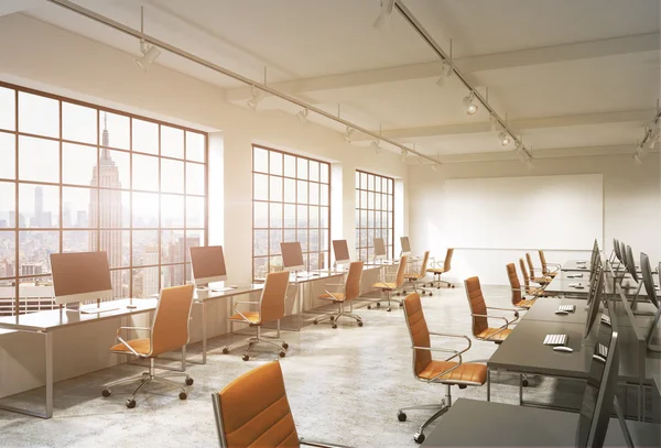 Open space office with computers — Stock Photo, Image