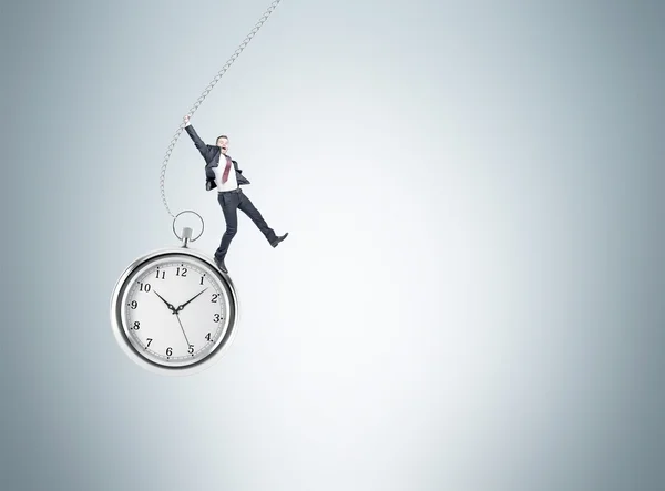 Man on the pocket watch — 스톡 사진