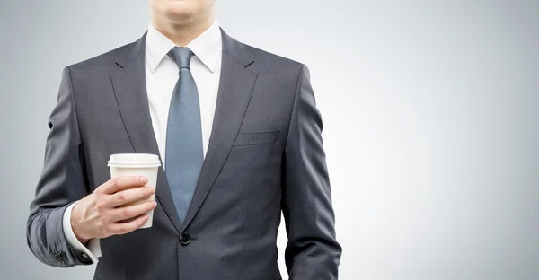 Empresário com café, pausa — Fotografia de Stock