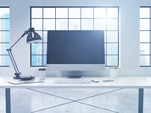 Workplace with a computer — Stock Photo, Image