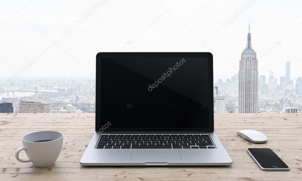 laptop on the table, office