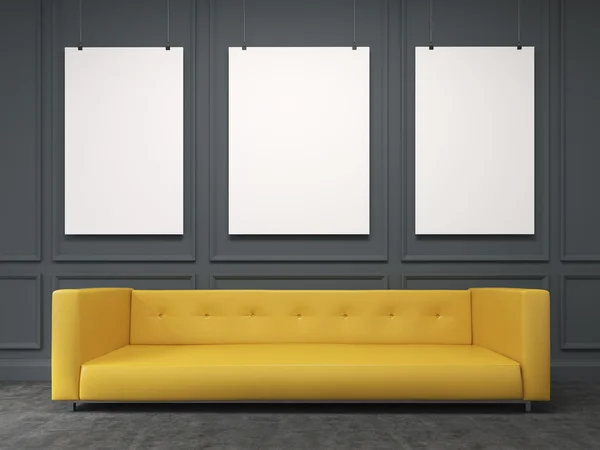 Sofa at the wall. Front view — Stock Image Sofa at the wall. Front view Stock Photo
