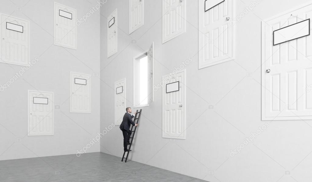 Room with many doors — Stock Photo © denisismagilov 96676610