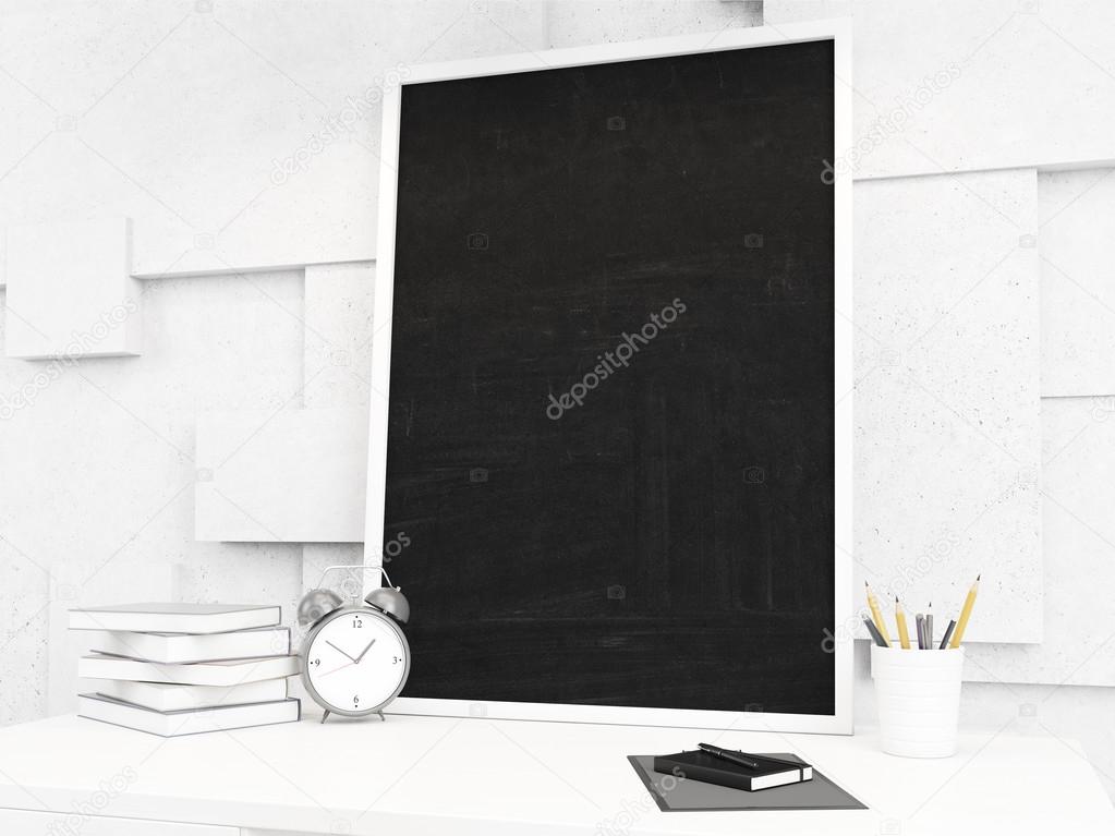 Black board on the table