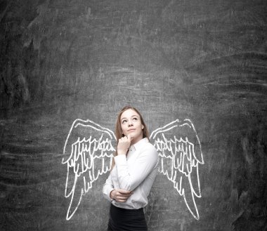 Woman with painted wings clipart
