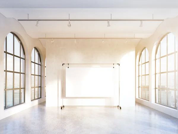 Empty hall with panoramic windows — 스톡 사진