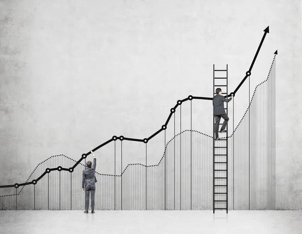 Climbing a career ladder — Stock fotografie