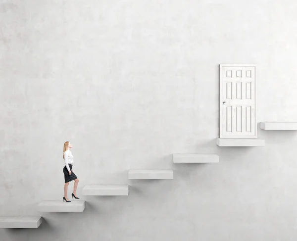 Climbing a ladder of success — Stockfoto