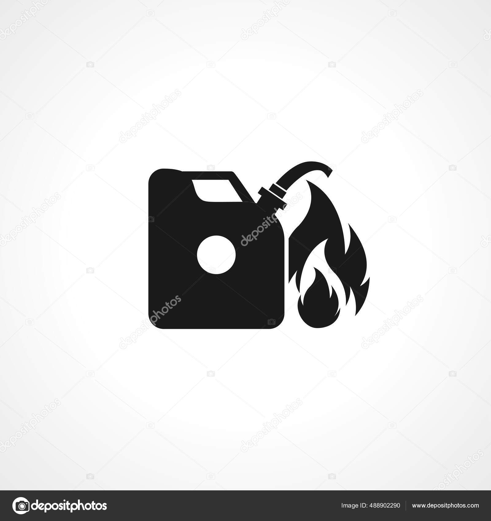 Gas Canister Flame Icon Gas Canister Flame Isolated Simple Vector