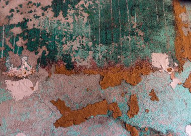 Soyut duvar arkaplanı, duvarda çeşitli eski yağlı boyalar, güzel doku, arka plan için uygun, duvar kağıdı.