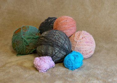 Yün topları, el sanatları, örgü konsepti