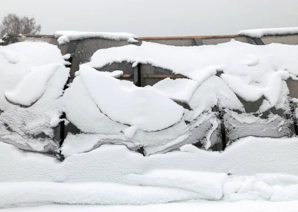 Paisagem Com Uma Estufa Filme Neve Estufa Dia Inverno — Fotografia de Stock