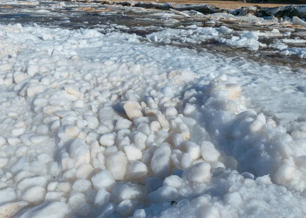 Zimní Krajina Moře Kusy Ledu Různé Velikosti Zima — Stock fotografie