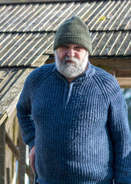 턱수염 남자의 초상화 스웨터 로열티 프리 스톡 이미지