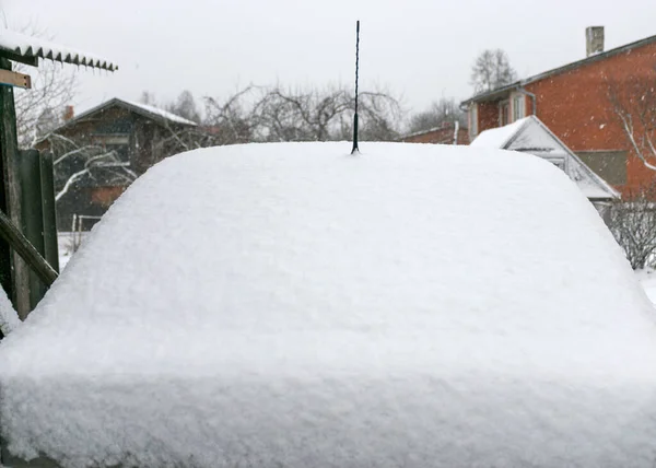 Neve Fresca Cobre Ambiente Carro Textura Neve Abstrata Uma Superfície — Fotografia de Stock