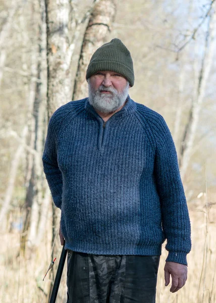턱수염 남자의 초상화 스웨터 스톡 이미지