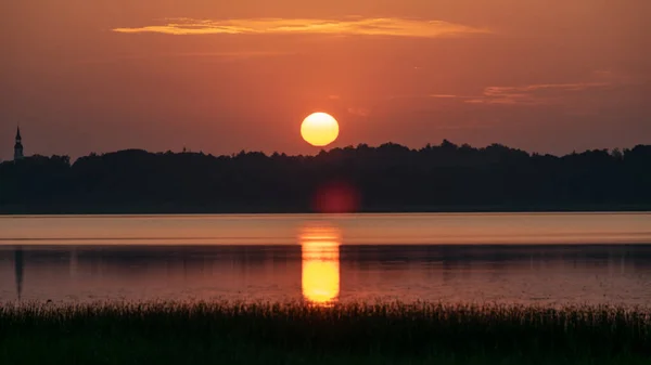 Peaceful Summer Landscape Lake Dawn Dusk Colors Sky Sunrise Sunrise — Stock Photo, Image