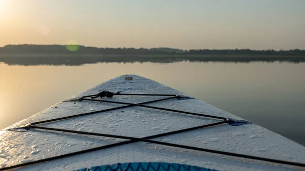 Vue Planche Soup Dans Lac Paysage Estival Sur Lac Surface — Photo