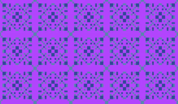 8bit patchwork style pattern on lilac fabric type background. Pattern for fabrics or clothes and wallpapers or web.
