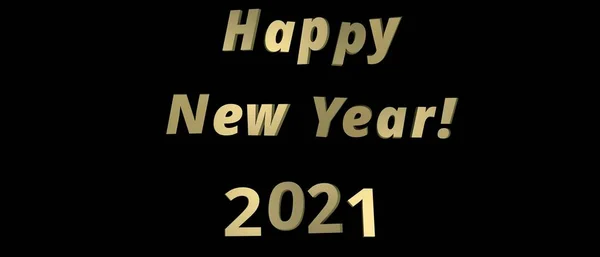 Happy New Year 2021. Holiday 3d illustration of golden numbers 2021.