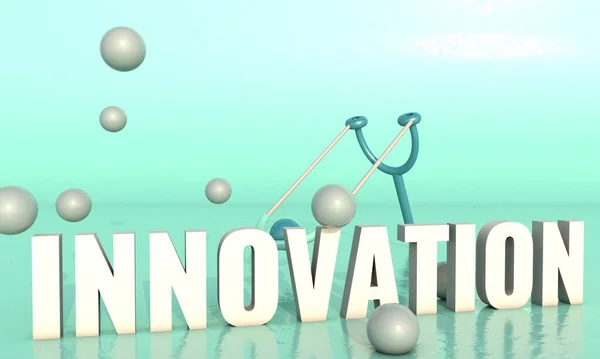 Lettrage d'innovation en illustration 3D. Rendre — Photo